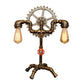 2 Lights Table Lighting with Water Pipe and Gear Wrought Iron Bedroom Standing Light in Antique Brass Clearhalo 'Lamps' 'Table Lamps' Lighting' 796950