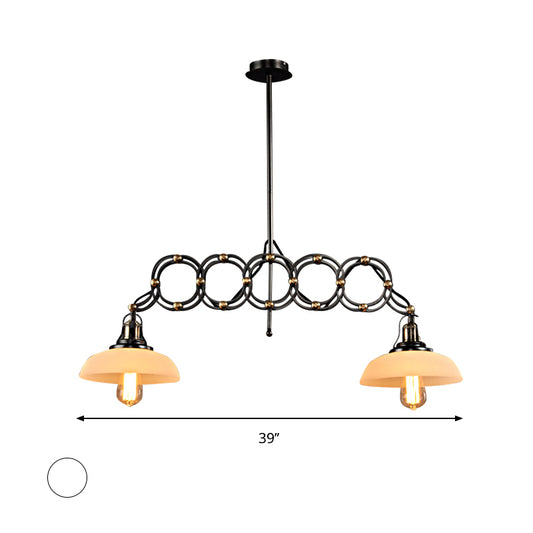 Adjustable Dome Kitchen Island Pendant Light Industrial Opal Glass 2 Lights Brass Hanging Lamp Kit Clearhalo 'Ceiling Lights' 'Glass shade' 'Glass' 'Island Lights' 'Pendant Lights' Lighting' 796982
