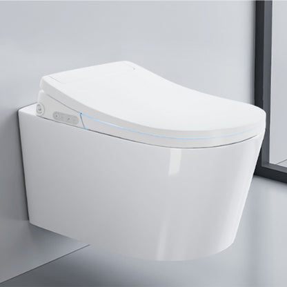Contemporary White Wall Hung Toilet Set with Soft Close Bidet Seat U-Shaped Seat Plate Clearhalo 'Bathroom Remodel & Bathroom Fixtures' 'Bidets' 'Home Improvement' 'home_improvement' 'home_improvement_bidets' 'Toilets & Bidets' 7981437