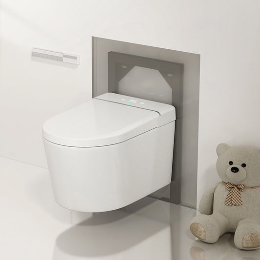 Contemporary Wall Hung Toilet Set with Wireless Remote Control Clearhalo 'Bathroom Remodel & Bathroom Fixtures' 'Bidets' 'Home Improvement' 'home_improvement' 'home_improvement_bidets' 'Toilets & Bidets' 7981445