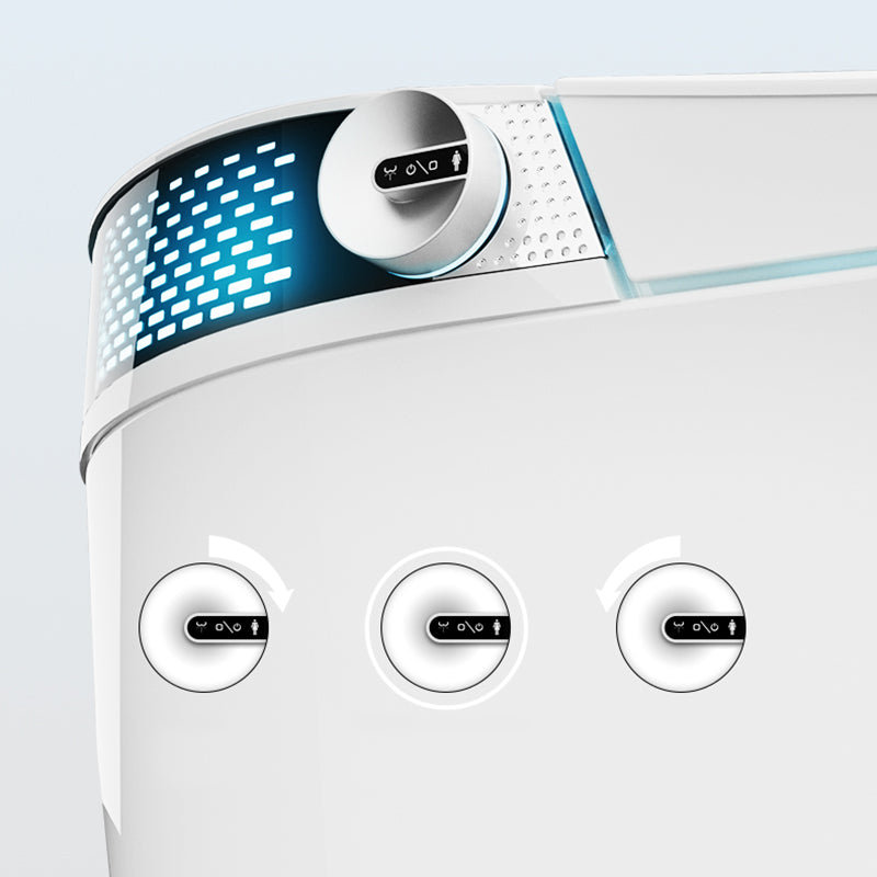 Elongated Floor Mount Bidet with Warm Air Dryer and Antimicrobial Clearhalo 'Bathroom Remodel & Bathroom Fixtures' 'Bidets' 'Home Improvement' 'home_improvement' 'home_improvement_bidets' 'Toilets & Bidets' 7981548