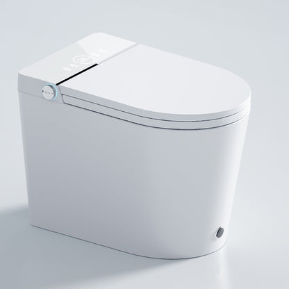White Elongated Deodorizing Antimicrobial Floor Mount Bidet with Heated Seat Automatic Lid Clearhalo 'Bathroom Remodel & Bathroom Fixtures' 'Bidets' 'Home Improvement' 'home_improvement' 'home_improvement_bidets' 'Toilets & Bidets' 7981851