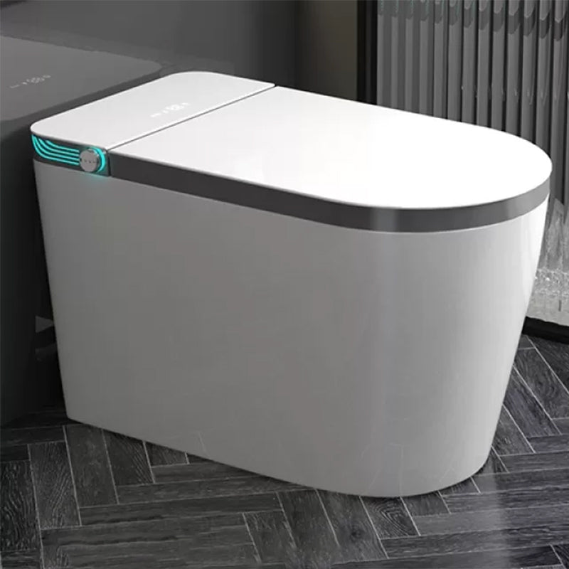 Elongated Smart Floor Mount Bidet without Water Pressure Control White Gray Manual Lid (Standard) Clearhalo 'Bathroom Remodel & Bathroom Fixtures' 'Bidets' 'Home Improvement' 'home_improvement' 'home_improvement_bidets' 'Toilets & Bidets' 7981935