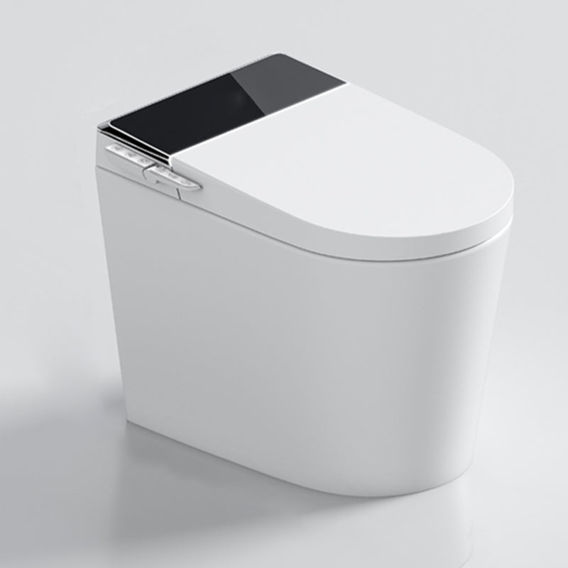 Elongated Ceramic Floor Standing Bidet with Heated Seat and UV Sterilization White Black Manual Flip (Standard) Clearhalo 'Bathroom Remodel & Bathroom Fixtures' 'Bidets' 'Home Improvement' 'home_improvement' 'home_improvement_bidets' 'Toilets & Bidets' 7982052