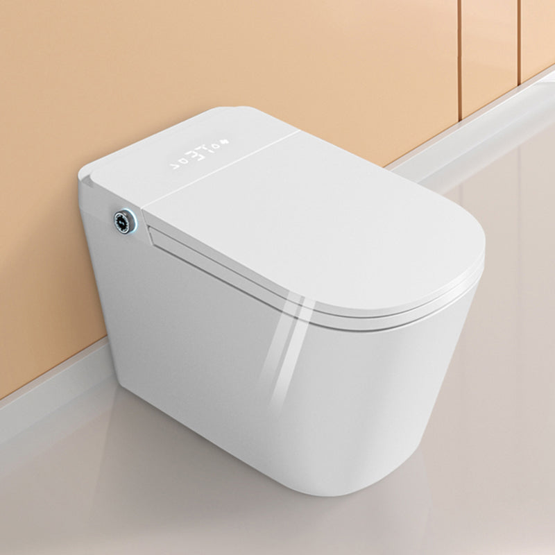 Antimicrobial Elongated Floor Standing Bidet in White with Heated Seat Automatic Flip (Automatic Version) Clearhalo 'Bathroom Remodel & Bathroom Fixtures' 'Bidets' 'Home Improvement' 'home_improvement' 'home_improvement_bidets' 'Toilets & Bidets' 7982138