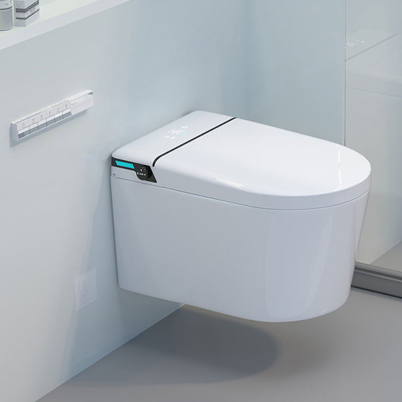 Ceramic Elongated Wall Mounted Bidet with Heated Seat and Dryer White/ Black Clearhalo 'Bathroom Remodel & Bathroom Fixtures' 'Bidets' 'Home Improvement' 'home_improvement' 'home_improvement_bidets' 'Toilets & Bidets' 7982198