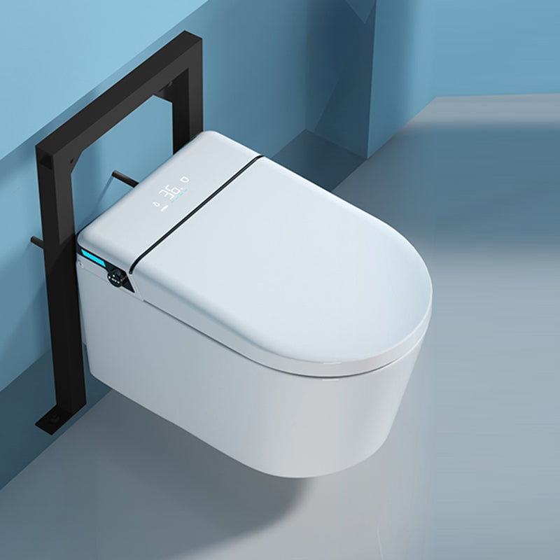 Ceramic Elongated Wall Mounted Bidet with Heated Seat and Dryer Clearhalo 'Bathroom Remodel & Bathroom Fixtures' 'Bidets' 'Home Improvement' 'home_improvement' 'home_improvement_bidets' 'Toilets & Bidets' 7982199