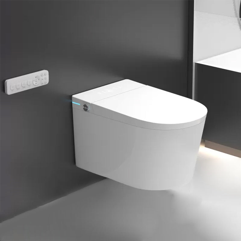 Ceramic Elongated Wall Mounted Bidet with Heated Seat and Dryer White Clearhalo 'Bathroom Remodel & Bathroom Fixtures' 'Bidets' 'Home Improvement' 'home_improvement' 'home_improvement_bidets' 'Toilets & Bidets' 7982208