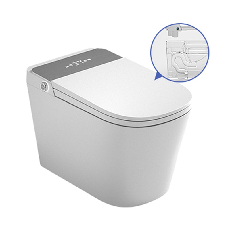 Ceramic Elongated Floor Mount Bidet in White with Heated Seat Clearhalo 'Bathroom Remodel & Bathroom Fixtures' 'Bidets' 'Home Improvement' 'home_improvement' 'home_improvement_bidets' 'Toilets & Bidets' 7982354