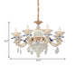 6/8 Lights Crystal Chandelier Pendant Modernism Rose Gold Blooming Bedroom Suspension Lamp with Ceramic Bobeche Clearhalo 'Ceiling Lights' 'Chandeliers' 'Modern Chandeliers' 'Modern' Lighting' 798468