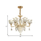6 Heads Clear Glass Chandelier Modern Gold Blossom Living Room Ceiling Pendant Light Clearhalo 'Ceiling Lights' 'Chandeliers' 'Modern Chandeliers' 'Modern' Lighting' 798593