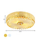 Beveled Crystal Silver/Gold Flush Mount Circle Minimalism LED Ceiling Light Fixture, 16/23.5 Inch Dia Clearhalo 'Ceiling Lights' 'Close To Ceiling Lights' 'Close to ceiling' 'Flush mount' Lighting' 798602