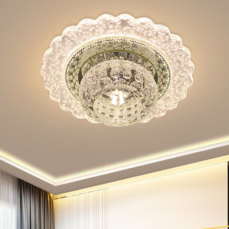 Clear Crystal Dome Flush Mount Fixture Modern LED Corridor Close to ...