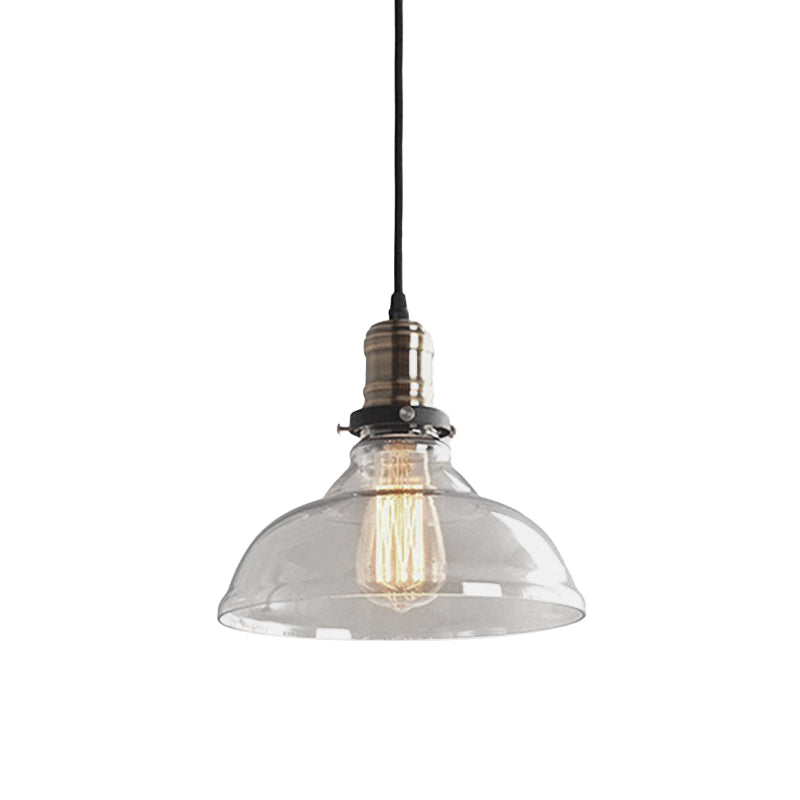 Clear/Amber 1 Light Pendant Ceiling Light Antique Glass Dome Hanging Lamp for Living Room Clearhalo 'Ceiling Lights' 'Glass shade' 'Glass' 'Industrial Pendants' 'Industrial' 'Middle Century Pendants' 'Pendant Lights' 'Pendants' 'Tiffany' Lighting' 798945
