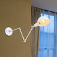 1 Bulb Sconce Light Retro Style Swing Arm Metallic Mini Wall Lamp in White for Study Room Clearhalo 'Art deco wall lights' 'Cast Iron' 'Glass' 'Industrial wall lights' 'Industrial' 'Middle century wall lights' 'Modern' 'Rustic wall lights' 'Tiffany' 'Traditional wall lights' 'Wall Lamps & Sconces' 'Wall Lights' Lighting' 798975