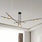 Metal Rectilinear Chandelier Light Modern 3/4/9 Lights Black Hanging Ceiling Light Fixture Clearhalo 'Ceiling Lights' 'Chandeliers' 'Modern Chandeliers' 'Modern' Lighting' 798990