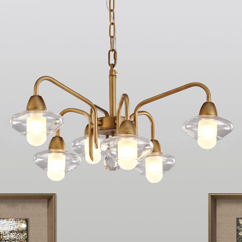 Elliptical Frosted Glass Light Chandelier Modern 6-Light Dining Room Pendant Lighting Clearhalo 'Ceiling Lights' 'Chandeliers' 'Glass shade' 'Glass' 'Industrial Chandeliers' 'Industrial' 'Middle Century Chandeliers' 'Pendant Lights' 'Tiffany' Lighting' 799024