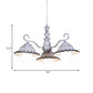 3/5 Bulbs Pendant Chandelier Countryside Scalloped Conic Ceramics Down Lighting in White Clearhalo 'Ceiling Lights' 'Chandeliers' Lighting' options 800574