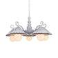 3/5 Bulbs Pendant Chandelier Countryside Scalloped Conic Ceramics Down Lighting in White Clearhalo 'Ceiling Lights' 'Chandeliers' Lighting' options 800578