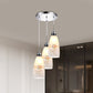 3-Light Drop Pendant Minimalist Oblong White Printing Glass Multiple Hanging Lamp with Round/Linear Canopy Clearhalo 'Ceiling Lights' 'Glass shade' 'Glass' 'Pendant Lights' 'Pendants' Lighting' 800752