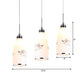 3-Bulb Cone Multiple Hanging Lamp Minimalism Black/Yellow/Blue Printing Glass Pendulum Lamp with Linear/Round Canopy Clearhalo 'Ceiling Lights' 'Glass shade' 'Glass' 'Pendant Lights' 'Pendants' Lighting' 800762