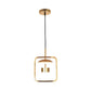 Gold Finish Square-Frame Pendulum Light Minimalism LED Metal Ceiling Hang Fixture with Shade/Shadeless Clearhalo 'Ceiling Lights' 'Modern Pendants' 'Modern' 'Pendant Lights' 'Pendants' Lighting' 800790