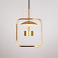 Gold Finish Square-Frame Pendulum Light Minimalism LED Metal Ceiling Hang Fixture with Shade/Shadeless Clearhalo 'Ceiling Lights' 'Modern Pendants' 'Modern' 'Pendant Lights' 'Pendants' Lighting' 800791