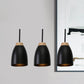 Metallic Bell Pendulum Lighting Minimalist 3 Lights Black Multiple Hanging Lamp with Linear Canopy Clearhalo 'Ceiling Lights' 'Modern Pendants' 'Modern' 'Pendant Lights' 'Pendants' Lighting' 800913
