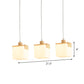 Modernism 3 Heads Multi Pendant Light Wood Cube LED Hanging Ceiling Lamp with White Glass Shade Clearhalo 'Ceiling Lights' 'Modern Pendants' 'Modern' 'Pendant Lights' 'Pendants' Lighting' 800927