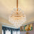 Gold 9 Bulbs Chandelier Light Fixture Contemporary Clear Crystal Conical Hanging Pendant for Bedroom Gold Clearhalo 'Ceiling Lights' 'Chandeliers' 'Modern Chandeliers' 'Modern' Lighting' 801177