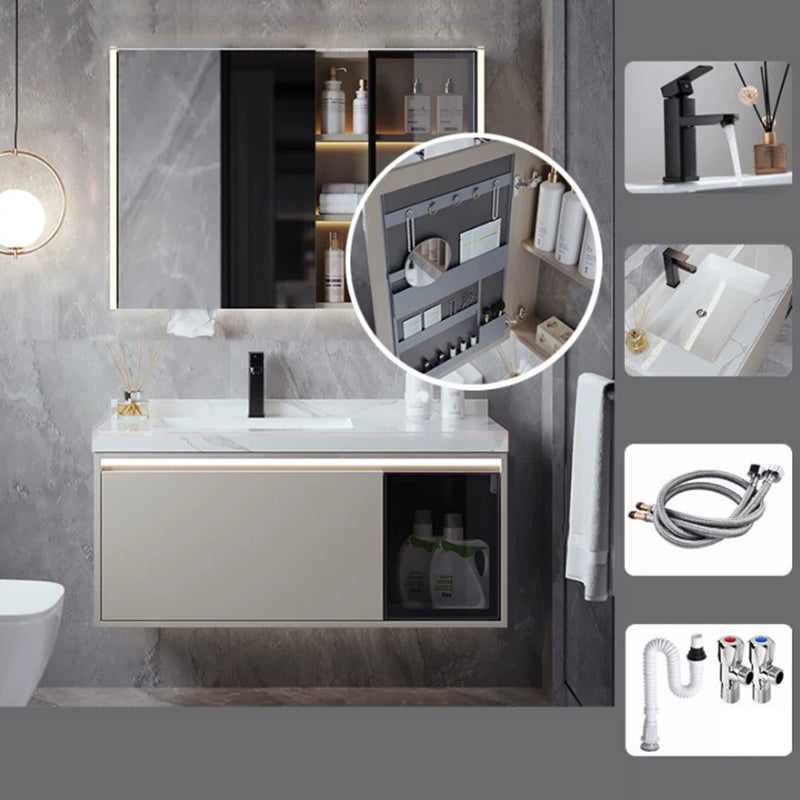 Modern Wall Mount Sink Vanity Stone Top with Doors for Bathroom Vanity & Faucet & Smart Medicine Cabinet 39.5"L x 19.5"W x 18"H 3 Clearhalo 'Bathroom Remodel & Bathroom Fixtures' 'Bathroom Vanities' 'bathroom_vanities' 'Home Improvement' 'home_improvement' 'home_improvement_bathroom_vanities' 8026245