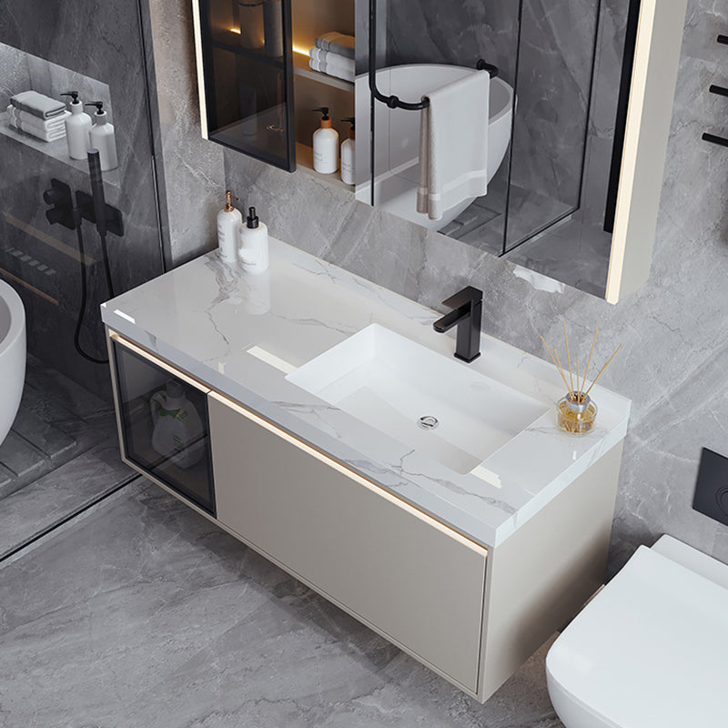 Modern Wall Mount Sink Vanity Stone Top with Doors for Bathroom Clearhalo 'Bathroom Remodel & Bathroom Fixtures' 'Bathroom Vanities' 'bathroom_vanities' 'Home Improvement' 'home_improvement' 'home_improvement_bathroom_vanities' 8026261