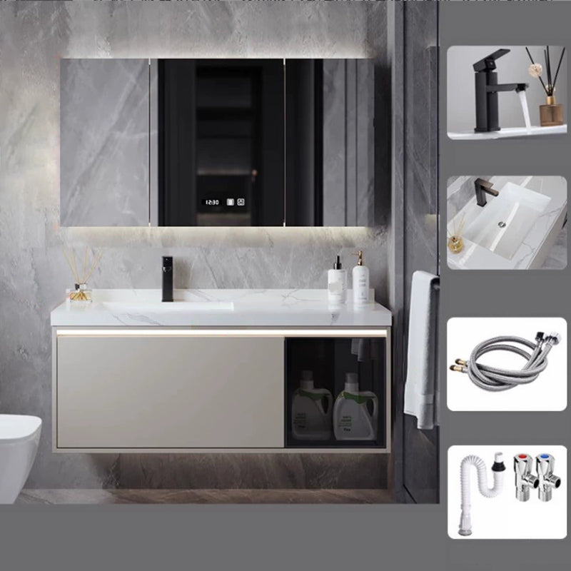 Modern Wall Mount Sink Vanity Stone Top with Doors for Bathroom Vanity & Faucet & Smart Medicine Cabinet 47"L x 20"W x 18"H 4 Clearhalo 'Bathroom Remodel & Bathroom Fixtures' 'Bathroom Vanities' 'bathroom_vanities' 'Home Improvement' 'home_improvement' 'home_improvement_bathroom_vanities' 8026262