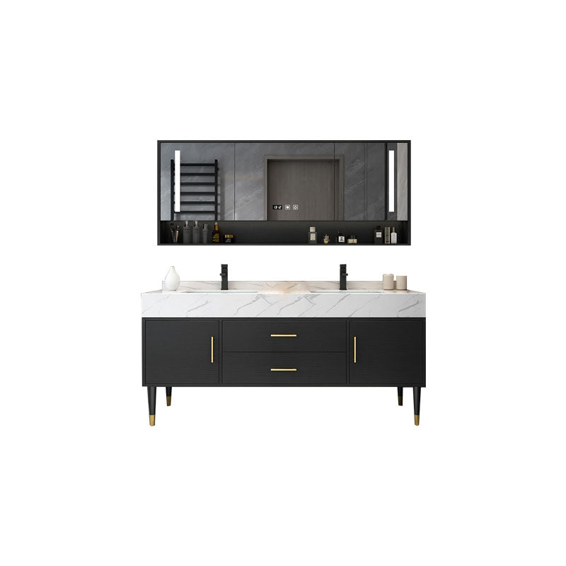 Modern Freestanding Sink Vanity with Mirror Doors Drawers for Bathroom Vanity & Faucet & Smart Medicine Cabinet Clearhalo 'Bathroom Remodel & Bathroom Fixtures' 'Bathroom Vanities' 'bathroom_vanities' 'Home Improvement' 'home_improvement' 'home_improvement_bathroom_vanities' 8026319
