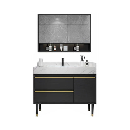 Faucet Included Freestanding Sink Vanity with Mirror Doors Drawers for Bathroom Vanity & Faucet & Mirror Cabinet Clearhalo 'Bathroom Remodel & Bathroom Fixtures' 'Bathroom Vanities' 'bathroom_vanities' 'Home Improvement' 'home_improvement' 'home_improvement_bathroom_vanities' 8026348