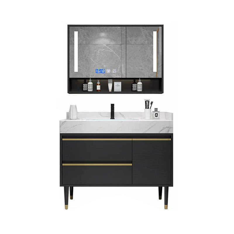 Faucet Included Freestanding Sink Vanity with Mirror Doors Drawers for Bathroom Vanity & Faucet & Smart Medicine Cabinet Clearhalo 'Bathroom Remodel & Bathroom Fixtures' 'Bathroom Vanities' 'bathroom_vanities' 'Home Improvement' 'home_improvement' 'home_improvement_bathroom_vanities' 8026355