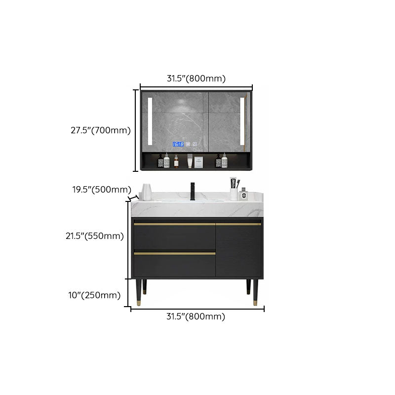 Faucet Included Freestanding Sink Vanity with Mirror Doors Drawers for Bathroom Clearhalo 'Bathroom Remodel & Bathroom Fixtures' 'Bathroom Vanities' 'bathroom_vanities' 'Home Improvement' 'home_improvement' 'home_improvement_bathroom_vanities' 8026377