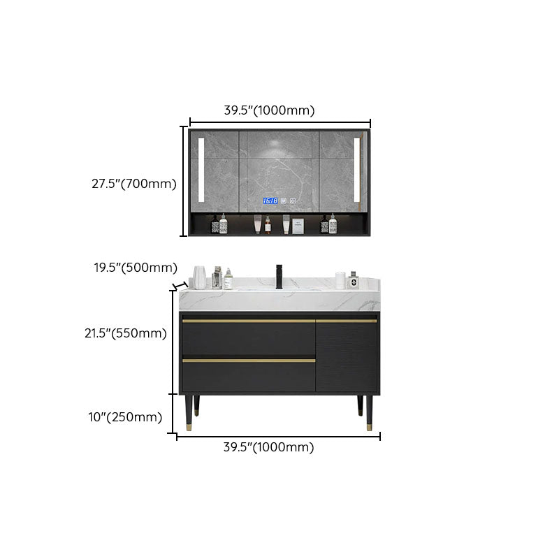 Faucet Included Freestanding Sink Vanity with Mirror Doors Drawers for Bathroom Clearhalo 'Bathroom Remodel & Bathroom Fixtures' 'Bathroom Vanities' 'bathroom_vanities' 'Home Improvement' 'home_improvement' 'home_improvement_bathroom_vanities' 8026379