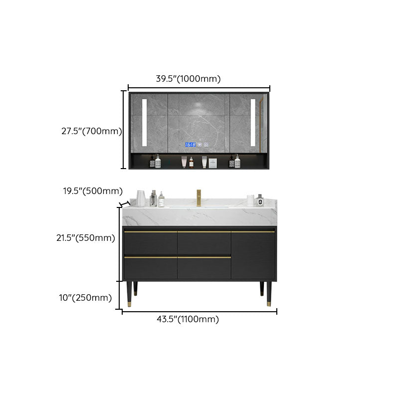 Faucet Included Freestanding Sink Vanity with Mirror Doors Drawers for Bathroom Clearhalo 'Bathroom Remodel & Bathroom Fixtures' 'Bathroom Vanities' 'bathroom_vanities' 'Home Improvement' 'home_improvement' 'home_improvement_bathroom_vanities' 8026380
