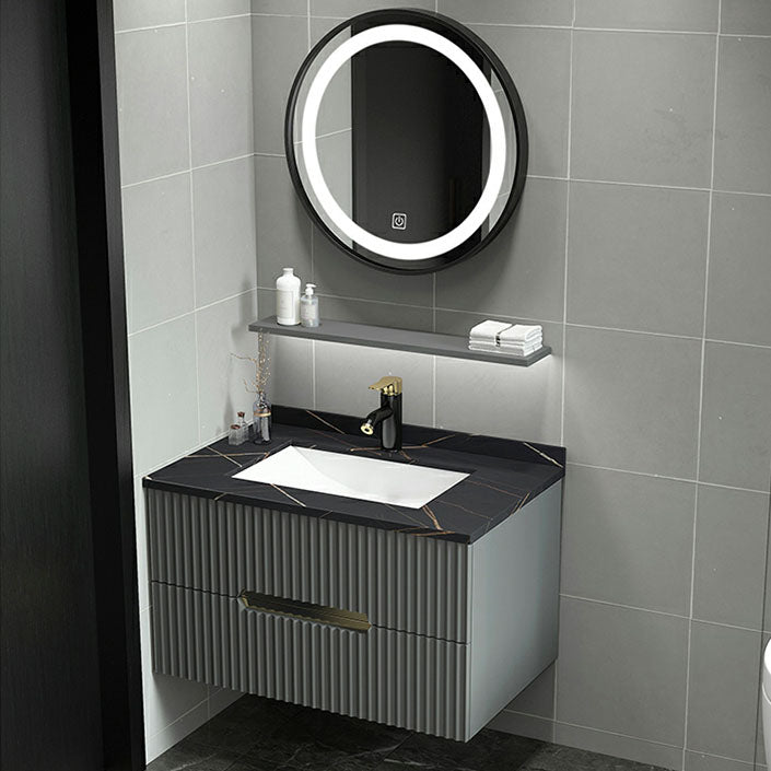 Wall Mount Faucet Included Sink Vanity with Drawers Mirror for Bathroom Clearhalo 'Bathroom Remodel & Bathroom Fixtures' 'Bathroom Vanities' 'bathroom_vanities' 'Home Improvement' 'home_improvement' 'home_improvement_bathroom_vanities' 8026447