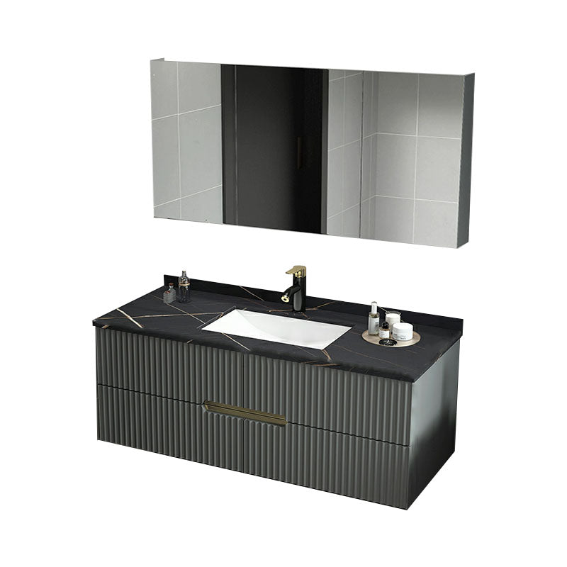 Wall Mount Faucet Included Sink Vanity with Drawers Mirror for Bathroom Vanity & Faucet & Mirror Cabinet 47"L x 20"W x 19"H Clearhalo 'Bathroom Remodel & Bathroom Fixtures' 'Bathroom Vanities' 'bathroom_vanities' 'Home Improvement' 'home_improvement' 'home_improvement_bathroom_vanities' 8026449