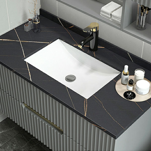 Wall Mount Faucet Included Sink Vanity with Drawers Mirror for Bathroom Clearhalo 'Bathroom Remodel & Bathroom Fixtures' 'Bathroom Vanities' 'bathroom_vanities' 'Home Improvement' 'home_improvement' 'home_improvement_bathroom_vanities' 8026463