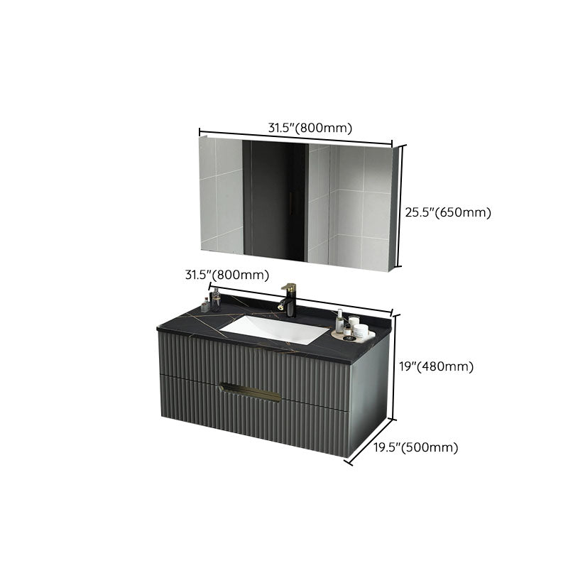 Wall Mount Faucet Included Sink Vanity with Drawers Mirror for Bathroom Clearhalo 'Bathroom Remodel & Bathroom Fixtures' 'Bathroom Vanities' 'bathroom_vanities' 'Home Improvement' 'home_improvement' 'home_improvement_bathroom_vanities' 8026476