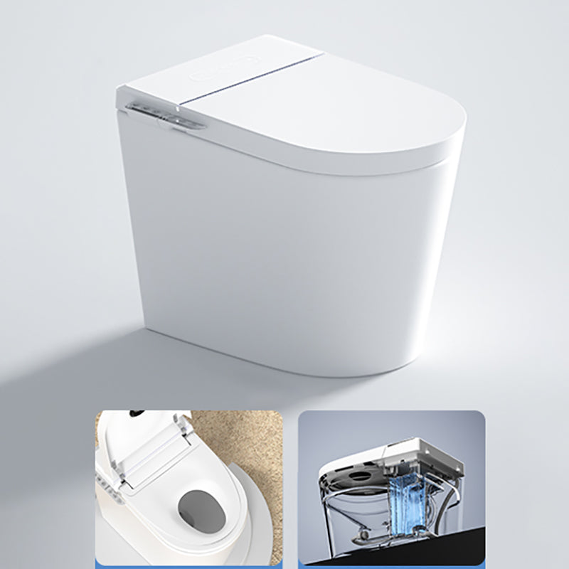 Elongated One-Piece Smart Toilet Bidet with Remote Control - 22.8" D White Clearhalo 'Bathroom Remodel & Bathroom Fixtures' 'Bidets' 'Home Improvement' 'home_improvement' 'home_improvement_bidets' 'Toilets & Bidets' 8033417