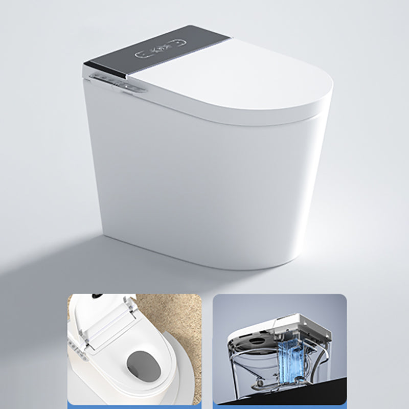 Elongated One-Piece Smart Toilet Bidet with Remote Control - 22.8" D Black White Clearhalo 'Bathroom Remodel & Bathroom Fixtures' 'Bidets' 'Home Improvement' 'home_improvement' 'home_improvement_bidets' 'Toilets & Bidets' 8033418