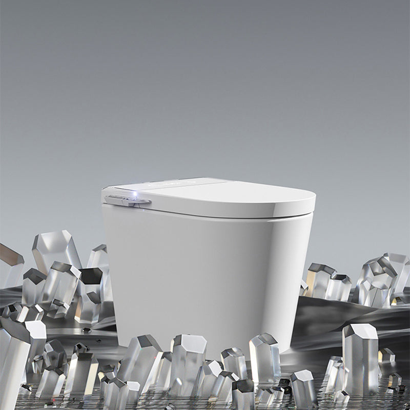 Elongated One-Piece Smart Toilet Bidet with Remote Control - 22.8" D Clearhalo 'Bathroom Remodel & Bathroom Fixtures' 'Bidets' 'Home Improvement' 'home_improvement' 'home_improvement_bidets' 'Toilets & Bidets' 8033420