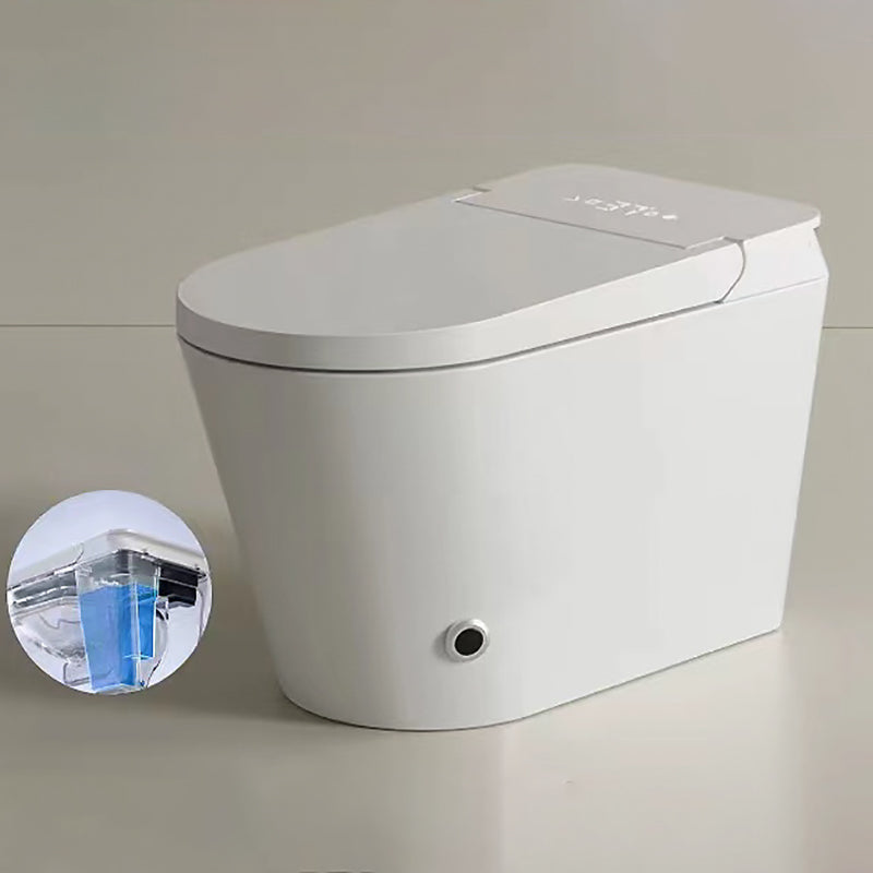 Horizontal Elongated Toilet Seat Bidet in White of 18.1" H with Dryer Automatic Lid( Top Configuration) Clearhalo 'Bathroom Remodel & Bathroom Fixtures' 'Bidets' 'Home Improvement' 'home_improvement' 'home_improvement_bidets' 'Toilets & Bidets' 8033430