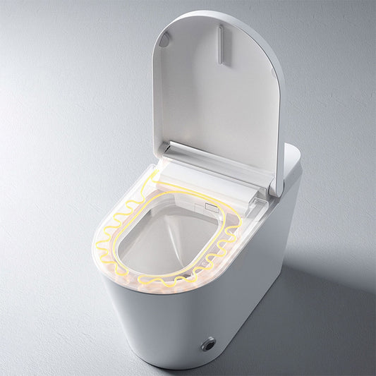 Horizontal Elongated Toilet Seat Bidet in White of 18.1" H with Dryer Clearhalo 'Bathroom Remodel & Bathroom Fixtures' 'Bidets' 'Home Improvement' 'home_improvement' 'home_improvement_bidets' 'Toilets & Bidets' 8033433