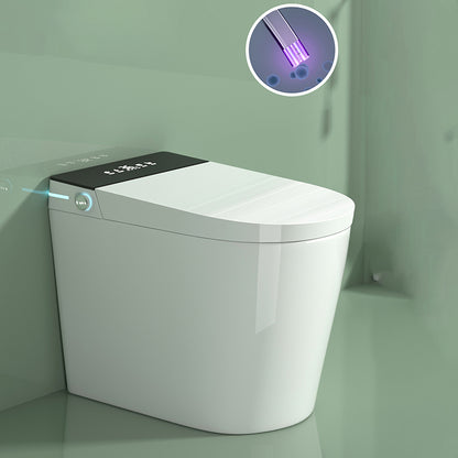 Elongated White Floor Mount Bidet with Remote Control & Adjustable Spray Automatic Flap & Ultraviolet Sterilization Clearhalo 'Bathroom Remodel & Bathroom Fixtures' 'Bidets' 'Home Improvement' 'home_improvement' 'home_improvement_bidets' 'Toilets & Bidets' 8033470