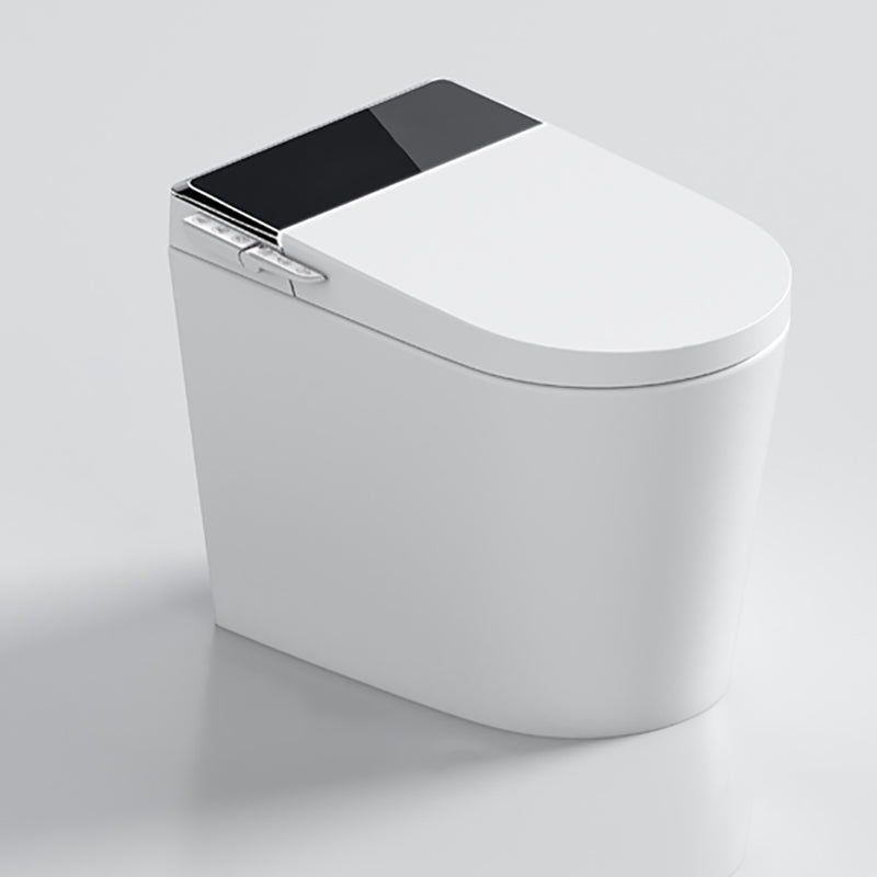 Elongated Smart All-In-One Toilet Seat Bidet with Heated Seat Black White Dryer Not Included (Standard) Clearhalo 'Bathroom Remodel & Bathroom Fixtures' 'Bidets' 'Home Improvement' 'home_improvement' 'home_improvement_bidets' 'Toilets & Bidets' 8033513